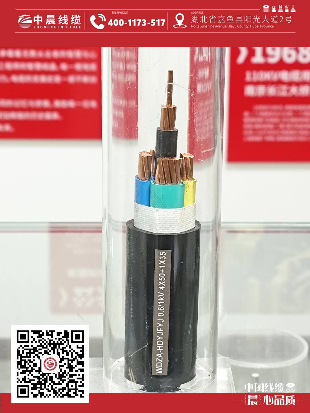 低壓電纜 WDZA-HDYJFYJ 0.6/1KV 4X50+1X35 中晨線纜 電纜廠家